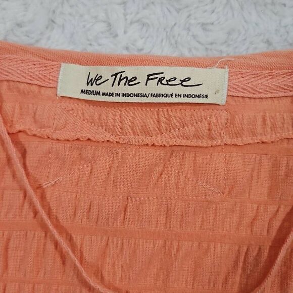 Free People Womens Size Small We The Free Burnt Coral Sugar Cube Baby Doll Tee - Picture 2 of 6